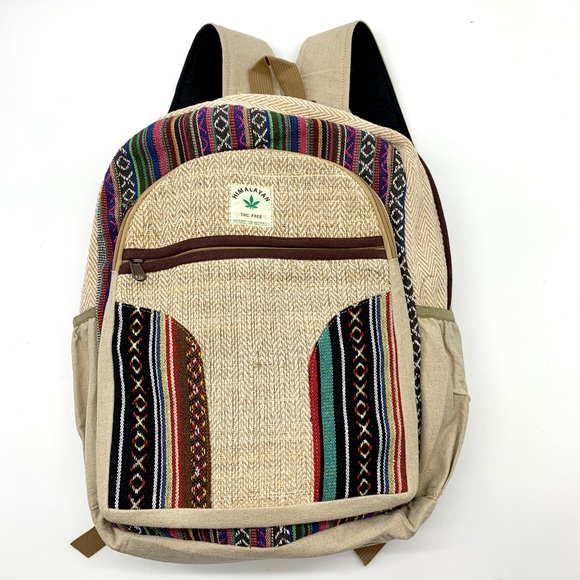 100% Handmade Multi Pocket Hemp Backpack - Picture 2 of 6